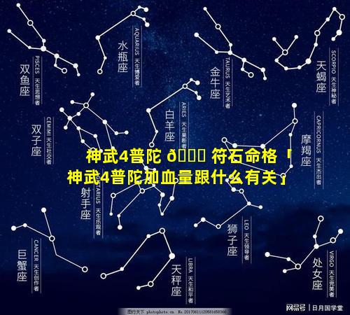 神武4普陀 🕊 符石命格「神武4普陀加血量跟什么有关」